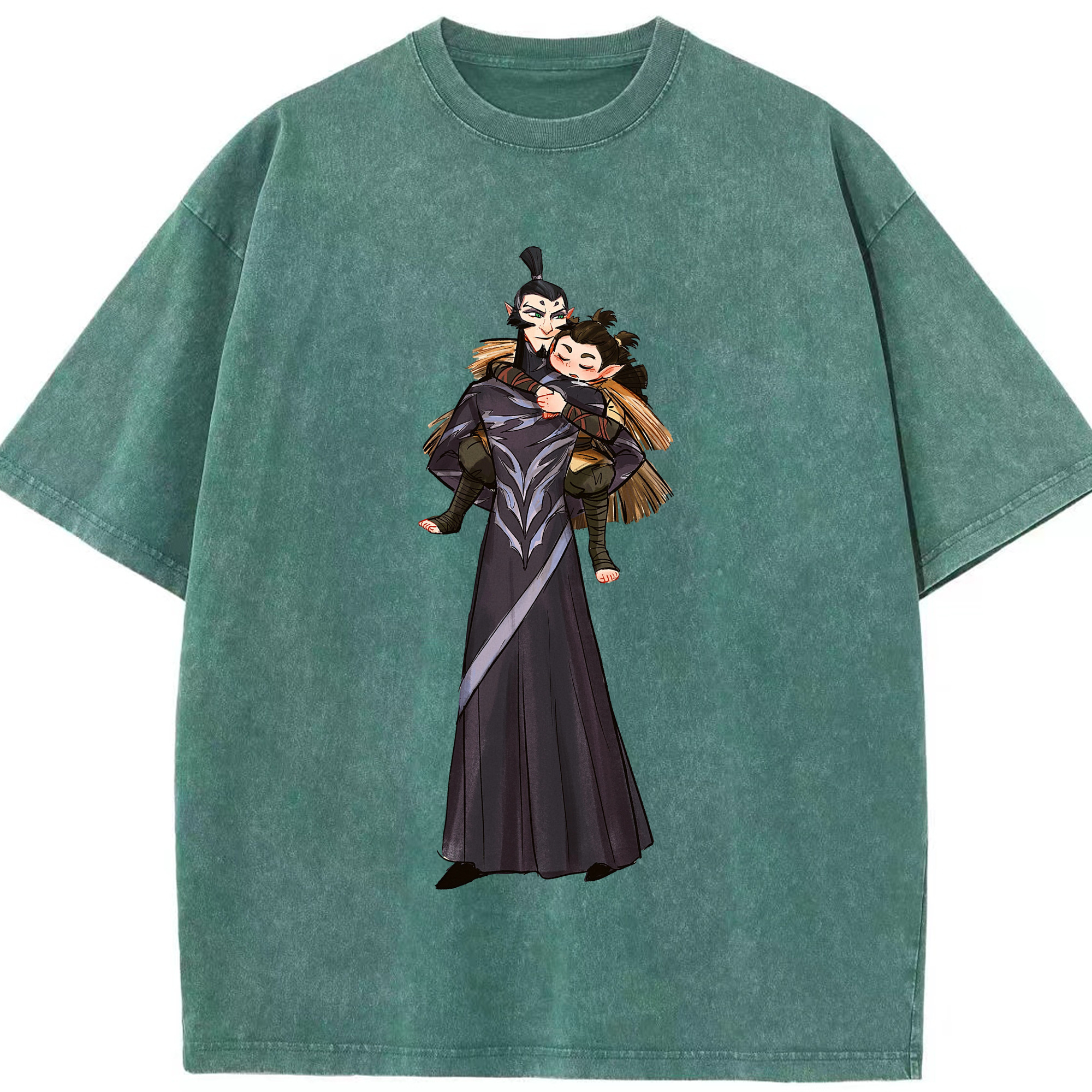 （画像用） Ne Zha 2 ナタ 魔童の大暴れ 綿100% ヴィンテージ風 半袖Tシャツ（フロントプリント）